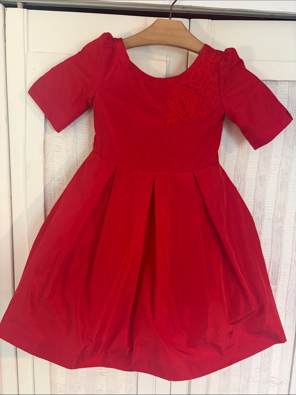 Janie and Jack Holiday Dress red taffeta size 4